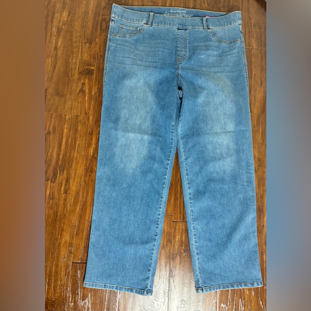 Gloria Vanderbilt Shape Effect High Rise Straight Dark Wash Sz 20W NWOT #J7